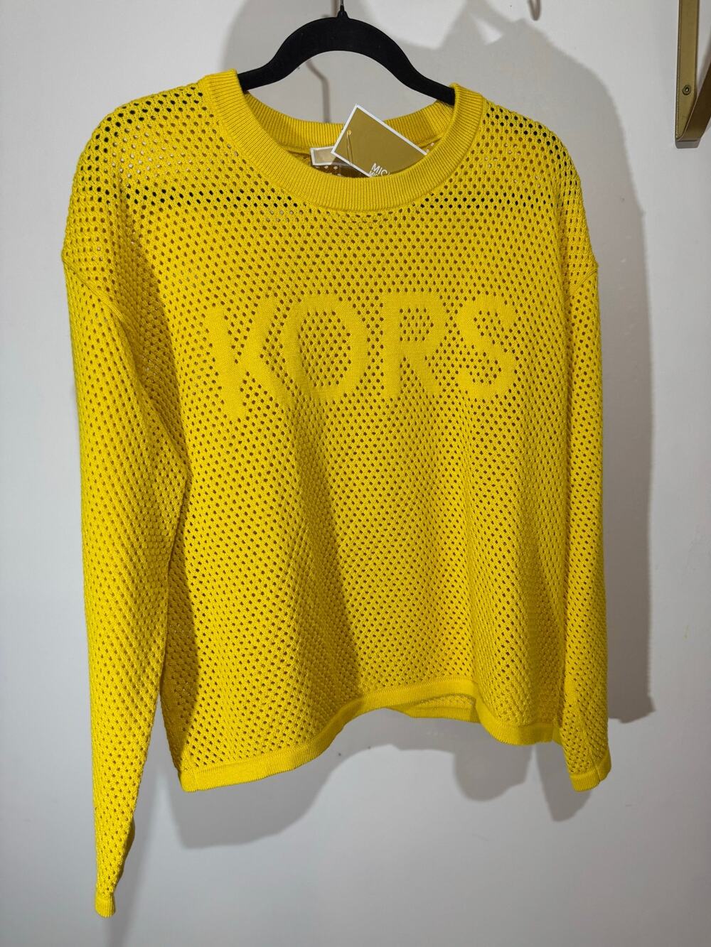 NWT Michael Kors Open Knit Cotton Blend Pullover Sweater